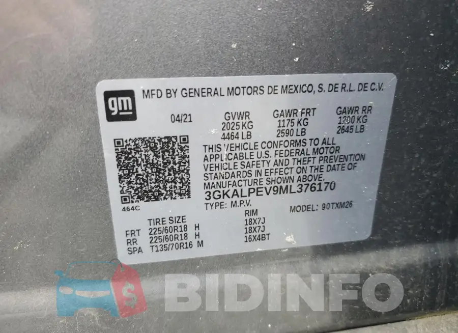 3GKALPEV9ML376170 Photo# 12