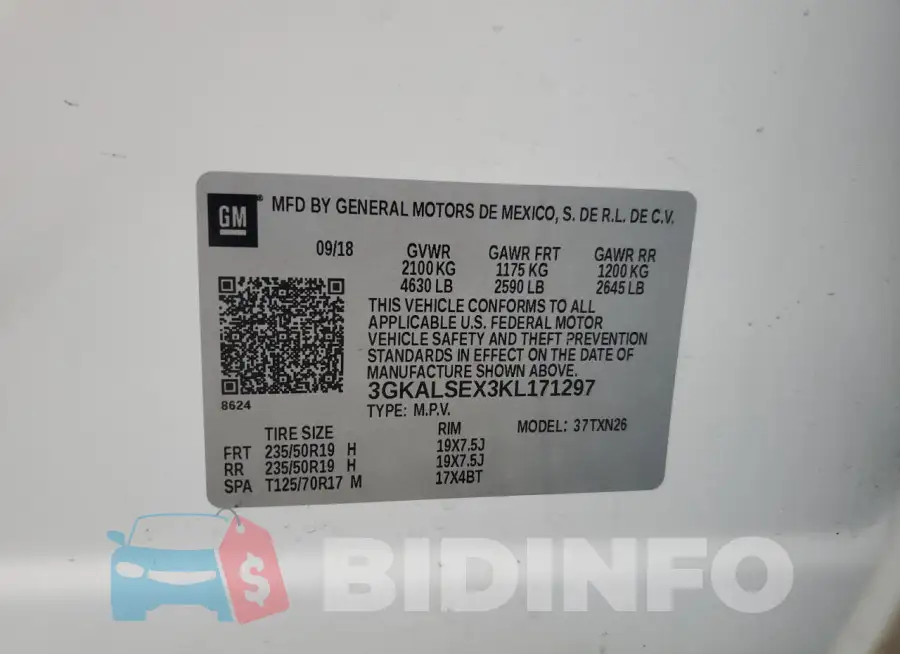 3GKALSEX3KL171297 Photo# 12