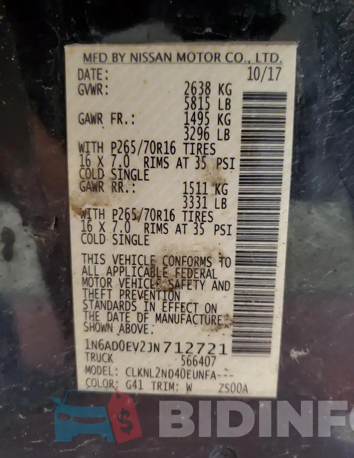 1N6AD0EV2JN712721 Photo# 13
