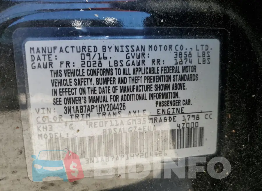 3N1AB7AP1HY204426 Photo# 12