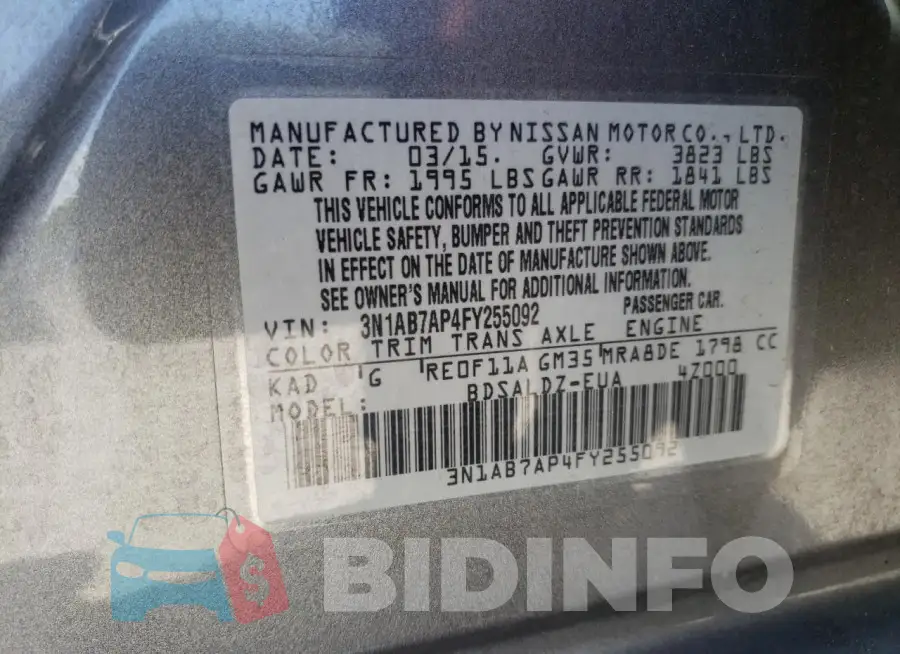 3N1AB7AP4FY255092 Photo# 12