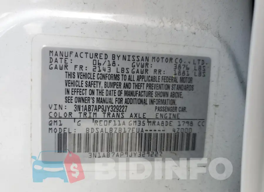 3N1AB7AP9JY329227 Photo# 12