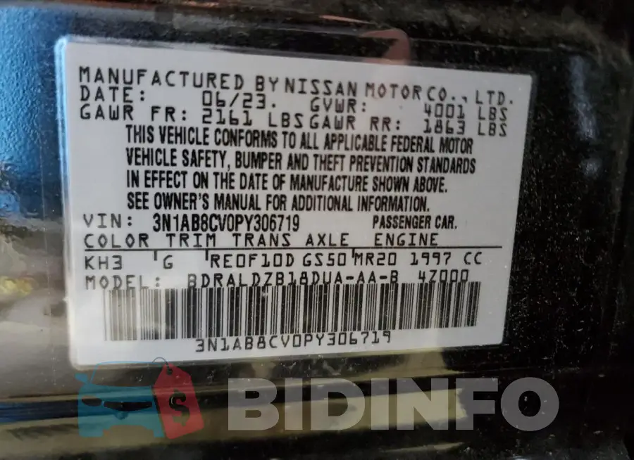 3N1AB8CV0PY306719 Photo# 12