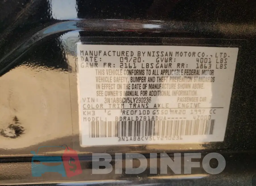 3N1AB8CV5LY290236 Photo# 13