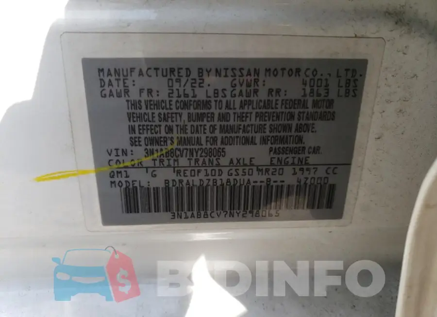 3N1AB8CV7NY298065 Photo# 12