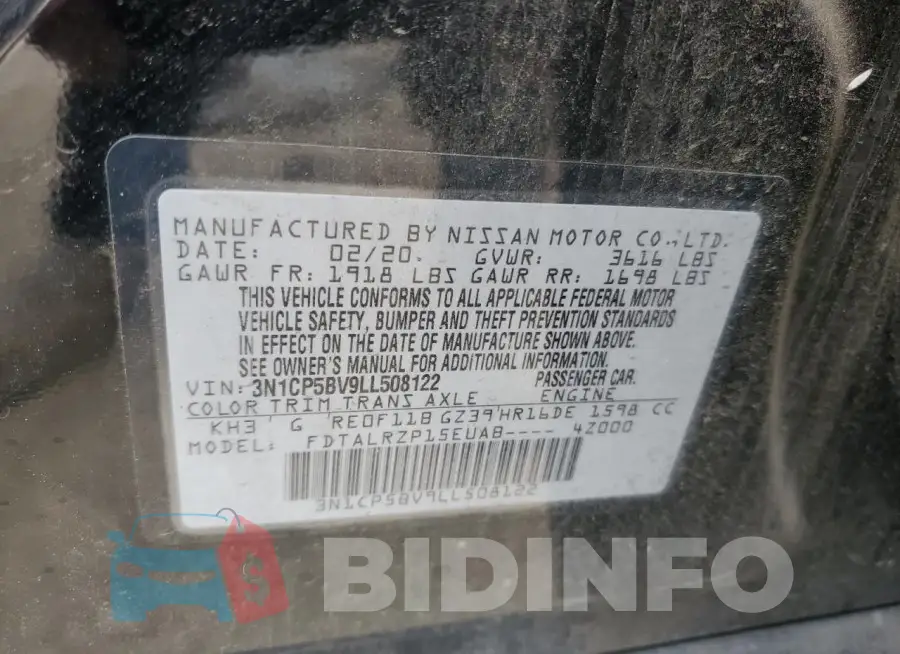 3N1CP5BV9LL508122 Photo# 12
