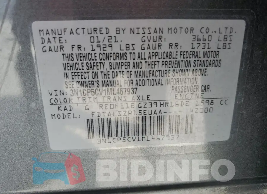 3N1CP5CV1ML467937 Photo# 13