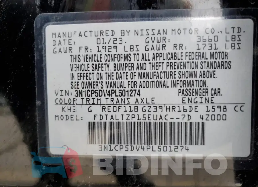 3N1CP5DV4PL501274 Photo# 14