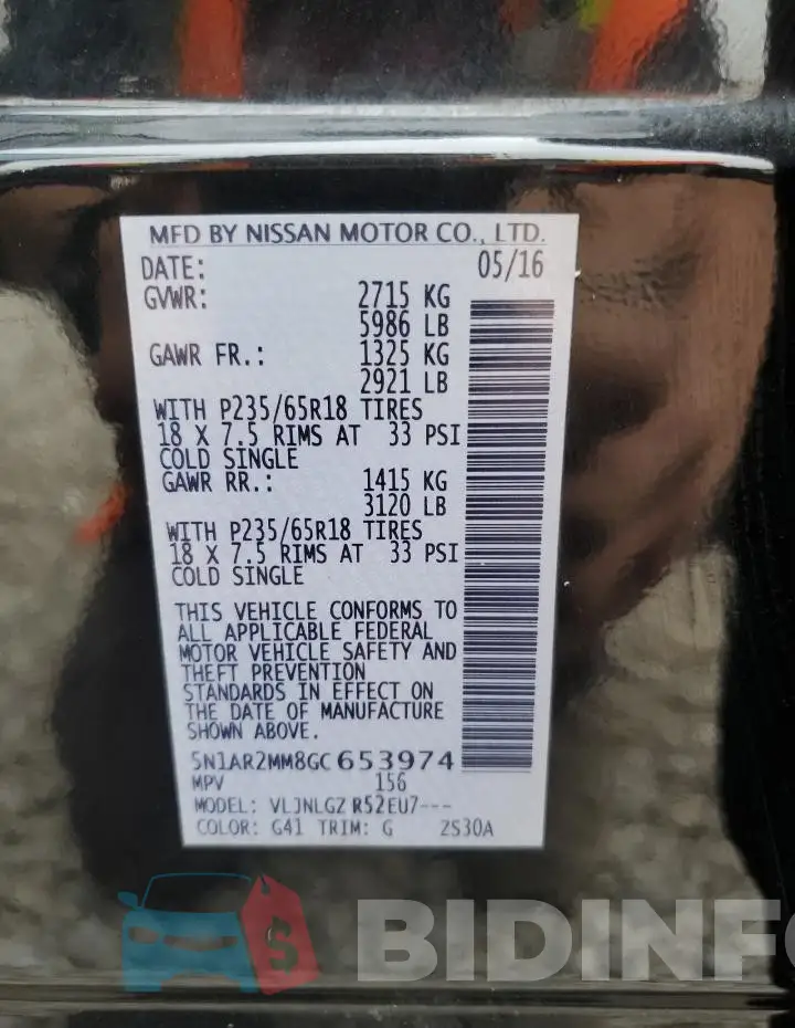 5N1AR2MM8GC653974 Photo# 13