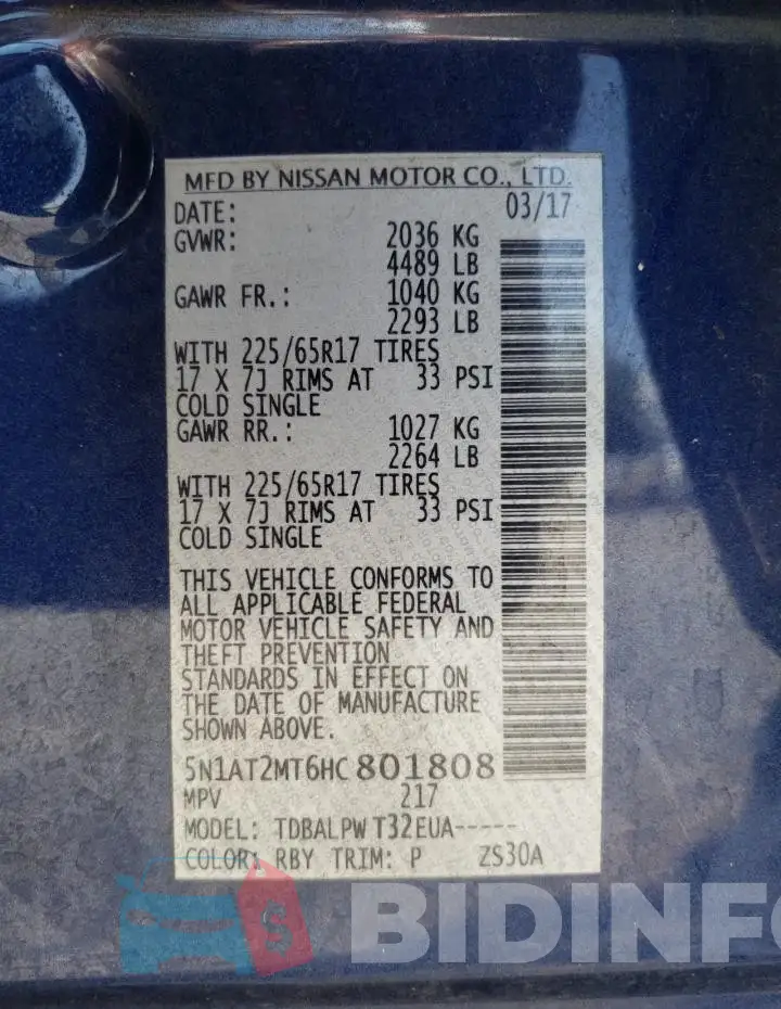5N1AT2MT6HC801808 Photo# 14