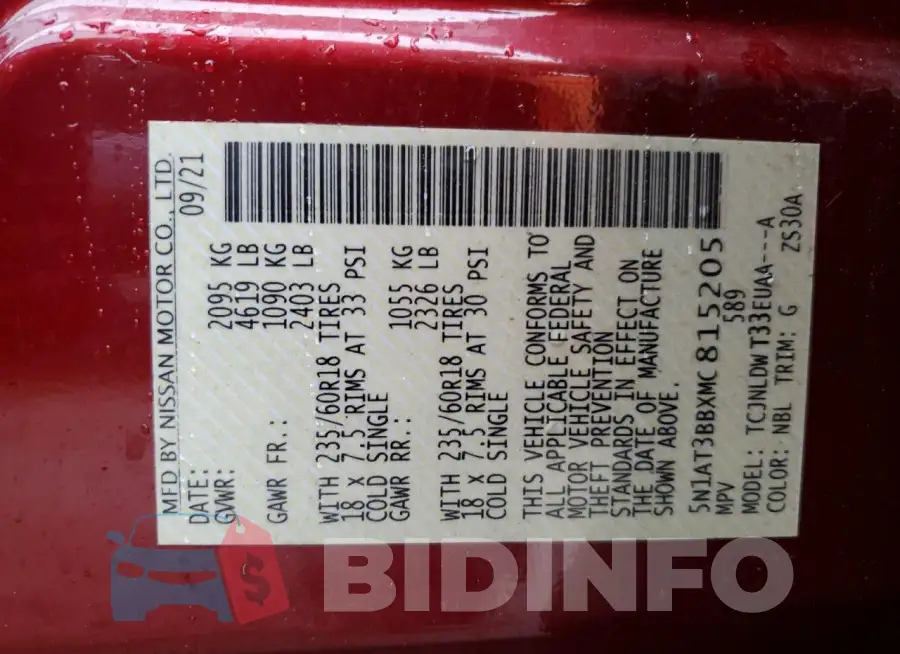 5N1AT3BBXMC815205 Photo# 13