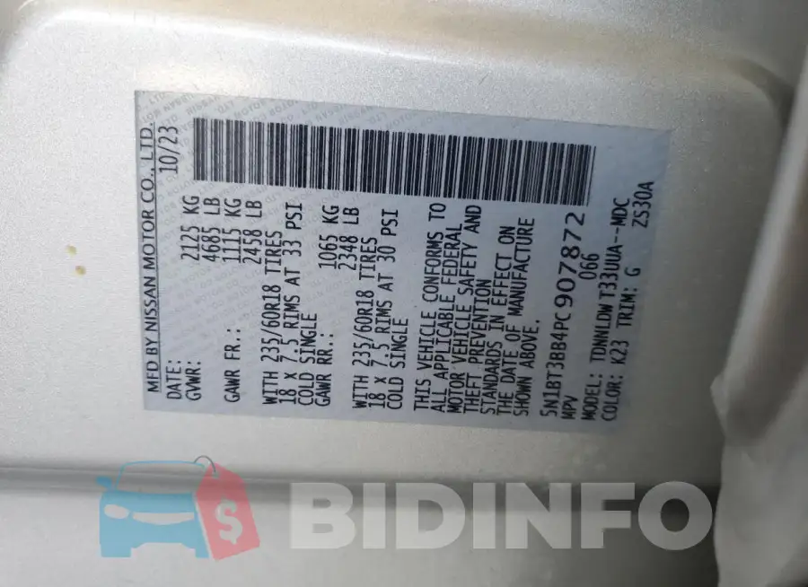 5N1BT3BB4PC907872 Photo# 13