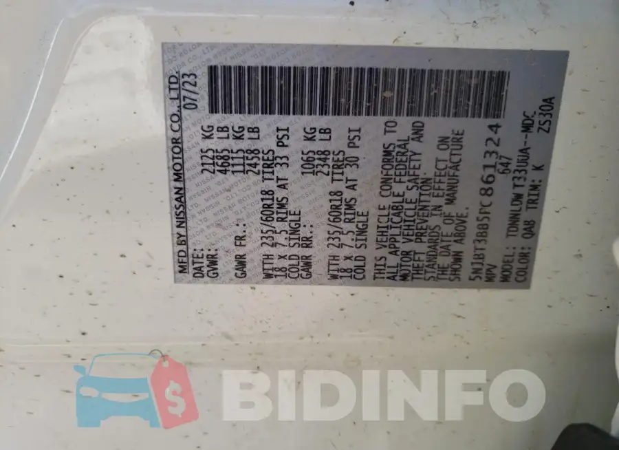 5N1BT3BB5PC861324 Photo# 13
