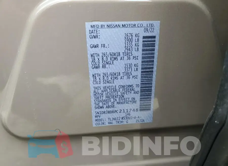 5N1DR3BD6PC211748 Photo# 14