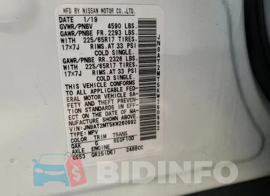 JN8AT2MT5KW260992 Photo# 12