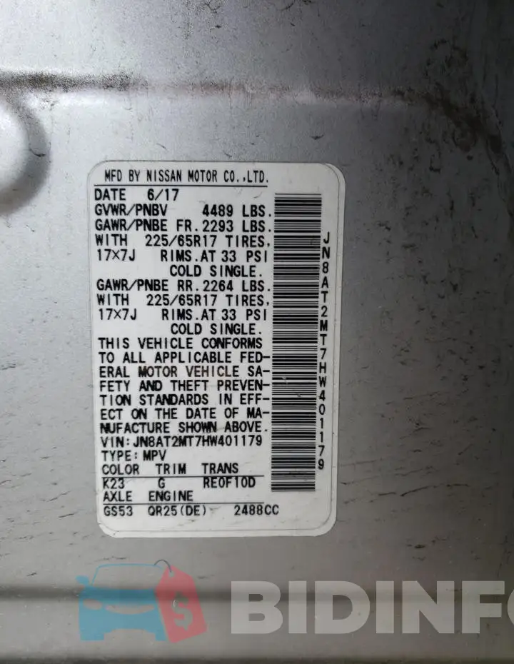 JN8AT2MT7HW401179 Photo# 13