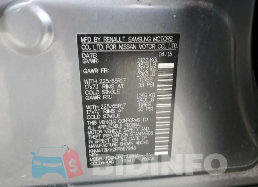 KNMAT2MV2FP557943 Photo# 13