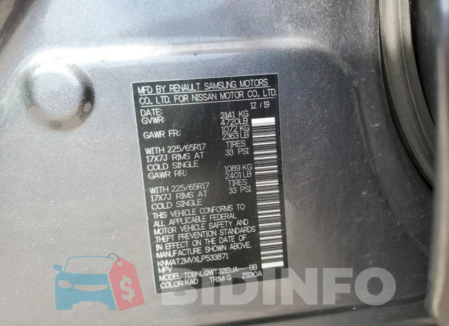 KNMAT2MVXLP533871 Photo# 12