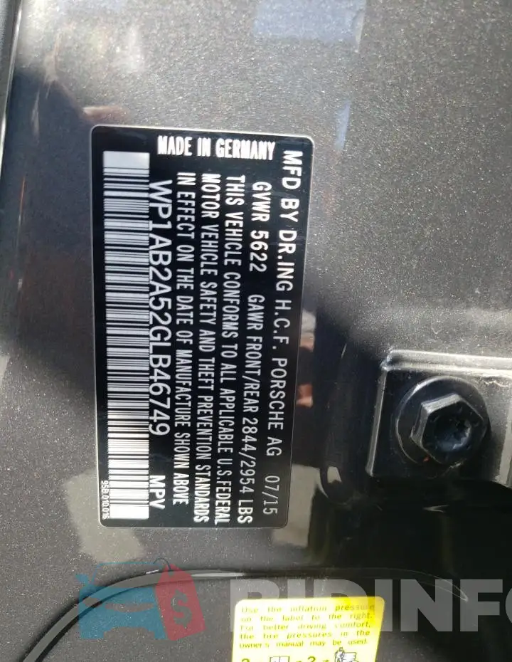 WP1AB2A52GLB46749 Photo# 12