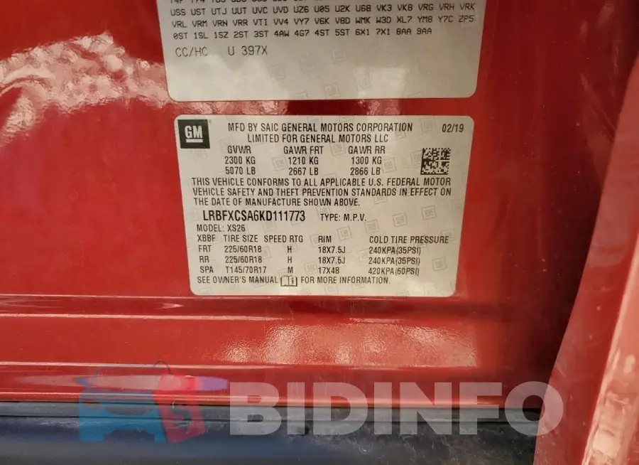 LRBFXCSA6KD111773 Photo# 13
