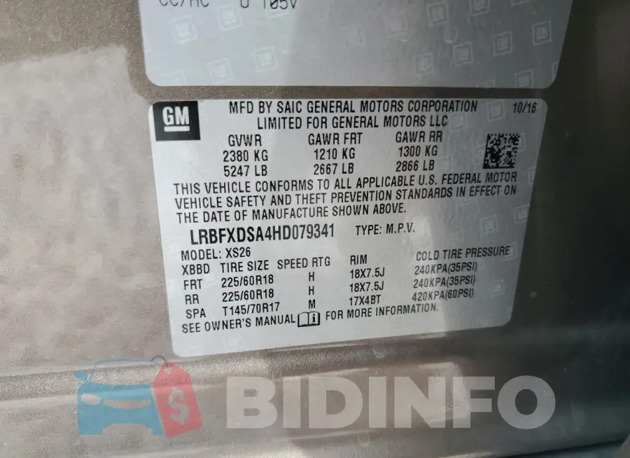 LRBFXDSA4HD079341 Photo# 14
