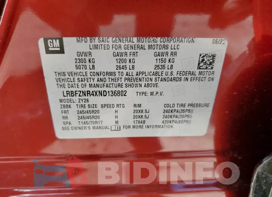 LRBFZNR4XND136802 Photo# 12