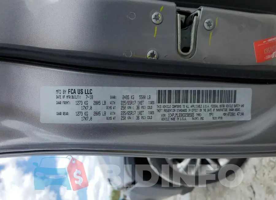 1C4PJMLB3KD238565 Photo# 13