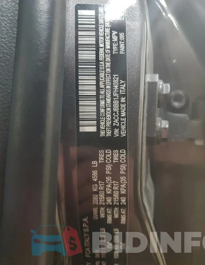 ZACCJBBB1JPH40821 Photo# 14