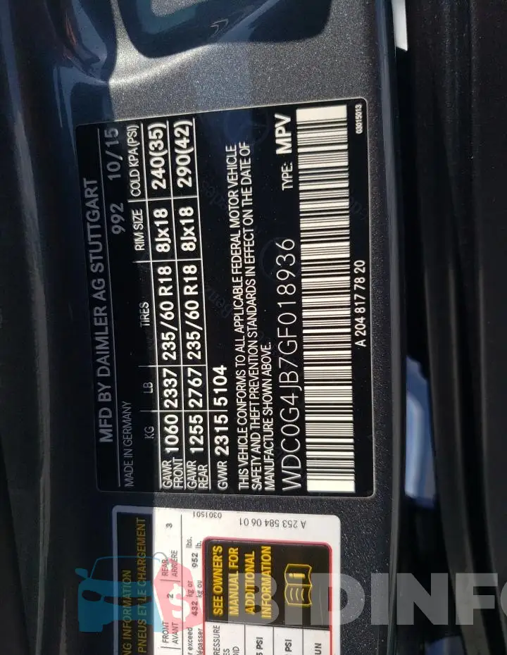 WDC0G4JB7GF018936 Photo# 13