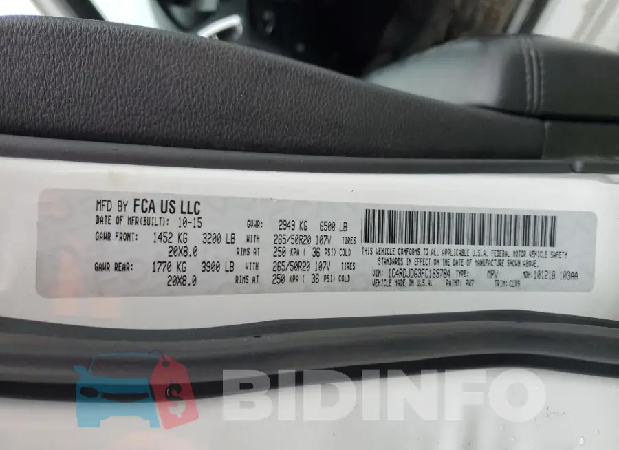 1C4RDJDG3FC169784 Photo# 13