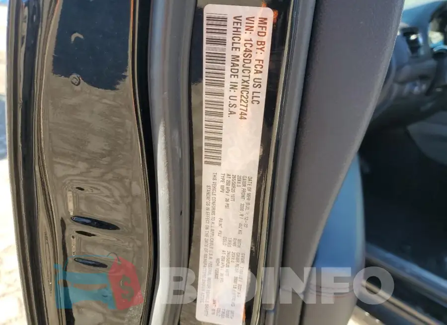 1C4SDJCTXNC227744 Photo# 14