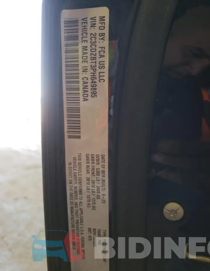 2C3CDZBT3PH649895 Photo# 12