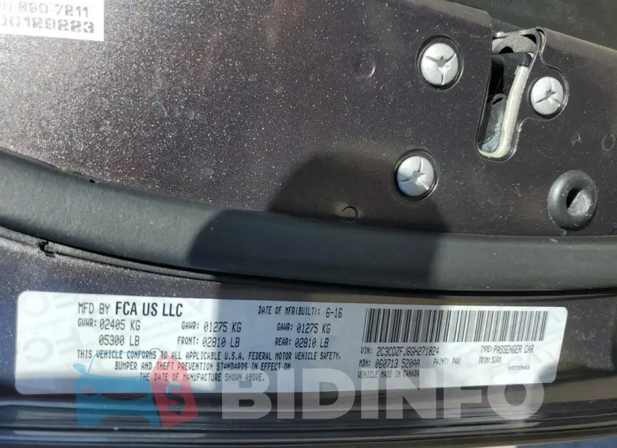 2C3CDZFJ6GH271824 Photo# 12