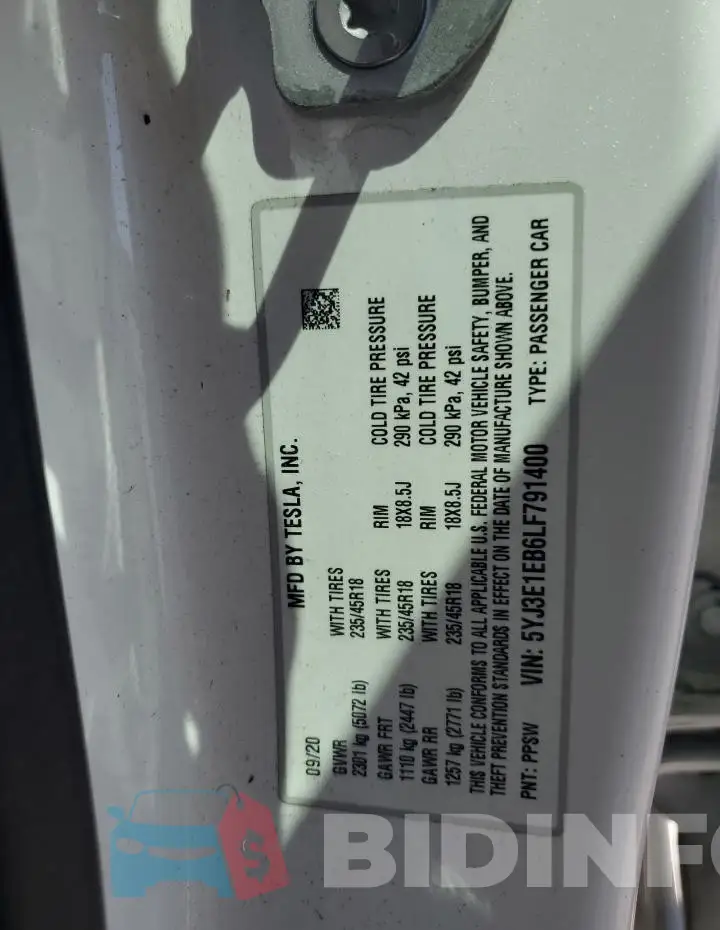 5YJ3E1EB6LF791400 Photo# 12