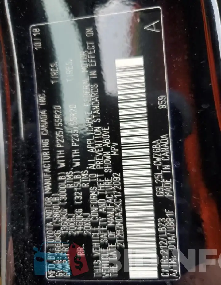 2T2BZMCA2KC172092 Photo# 13