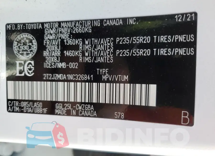 2T2JZMDA1NC326841 Photo# 13