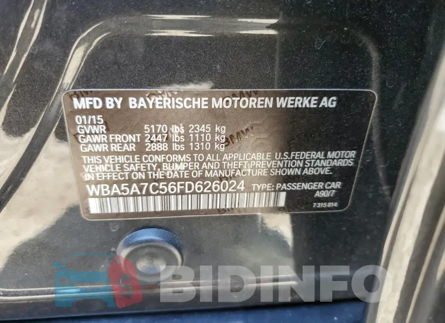 WBA5A7C56FD626024 Photo# 12