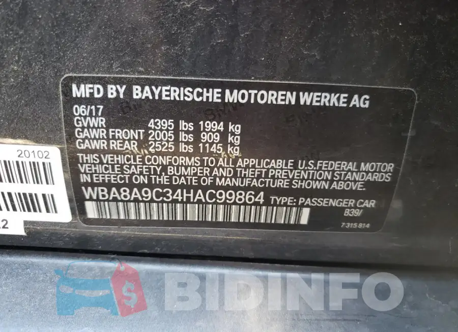 WBA8A9C34HAC99864 Photo# 12