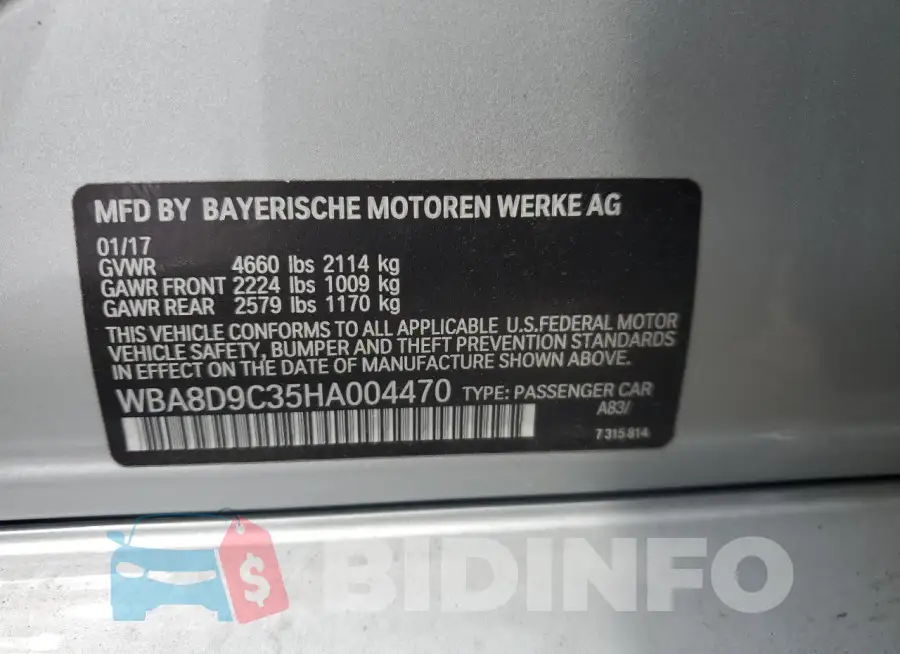 WBA8D9C35HA004470 Photo# 13
