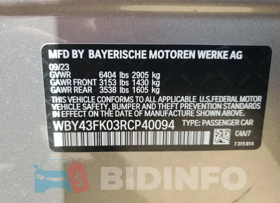 WBY43FK03RCP40094 Photo# 13