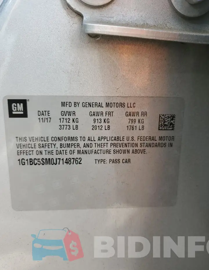 1G1BC5SM0J7148762 Photo# 13