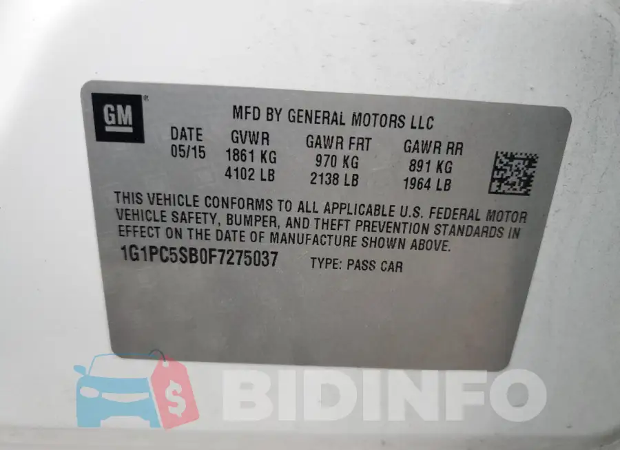 1G1PC5SB0F7275037 Photo# 12