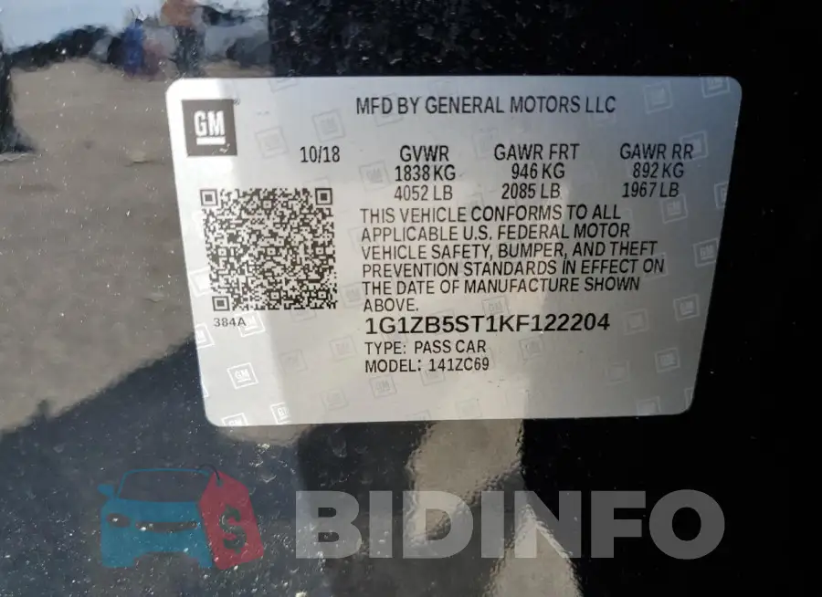 1G1ZB5ST1KF122204 Photo# 12
