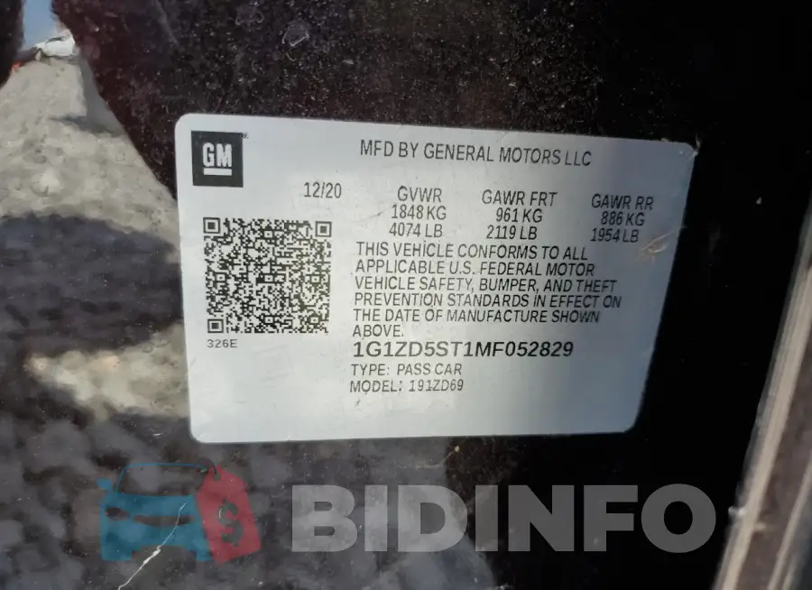 1G1ZD5ST1MF052829 Photo# 12