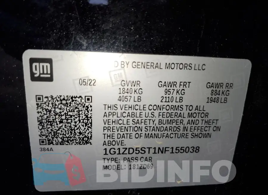 1G1ZD5ST1NF155038 Photo# 12