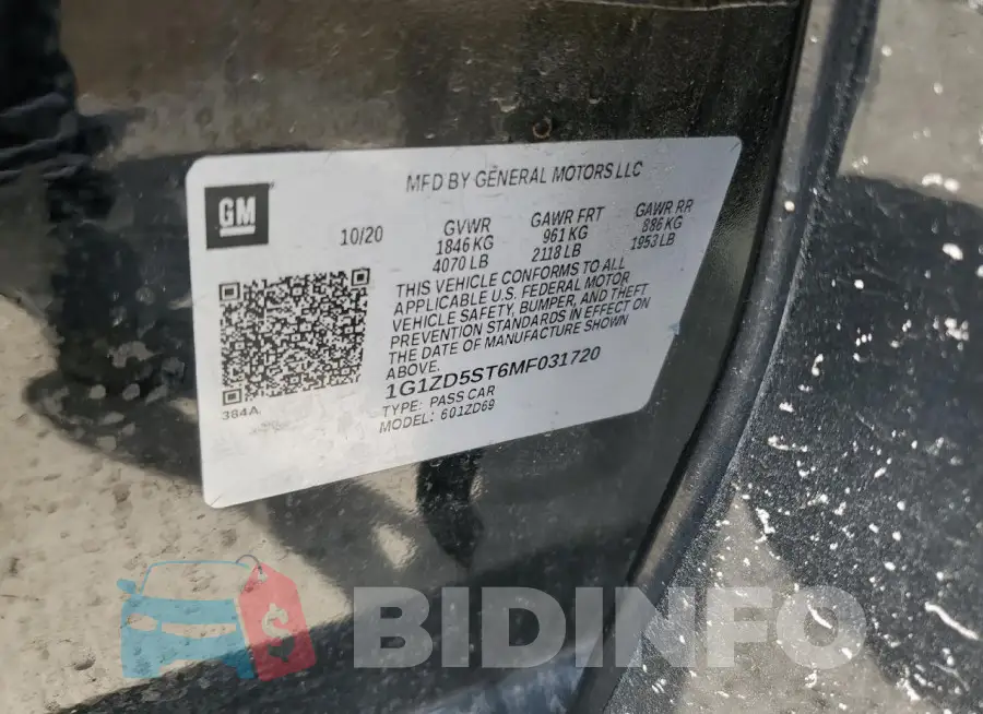 1G1ZD5ST6MF031720 Photo# 13
