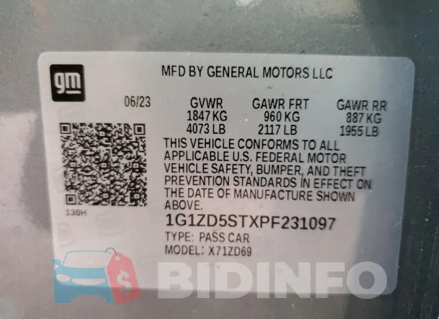 1G1ZD5STXPF231097 Photo# 13