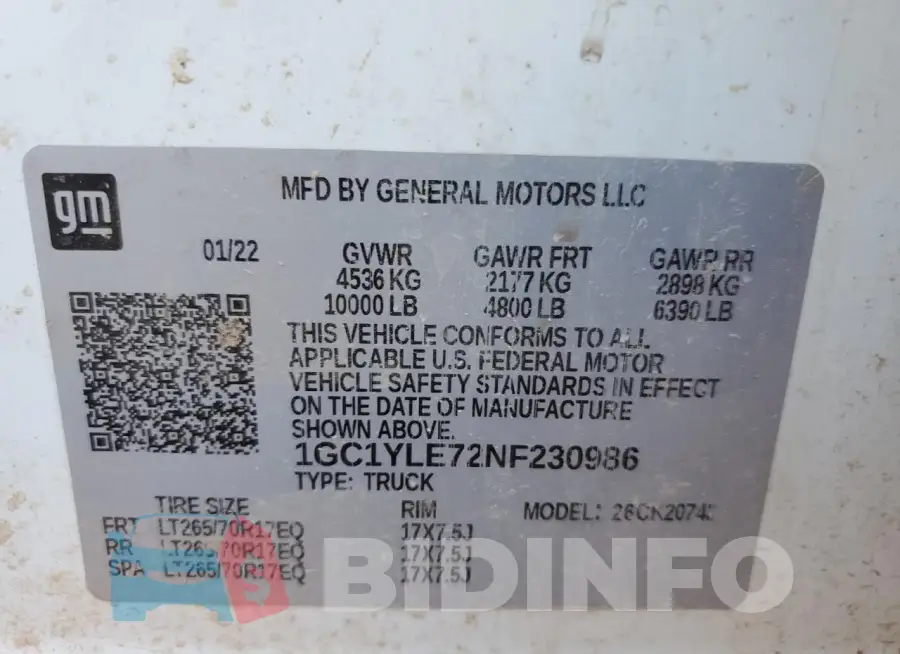 1GC1YLE72NF230986 Photo# 12