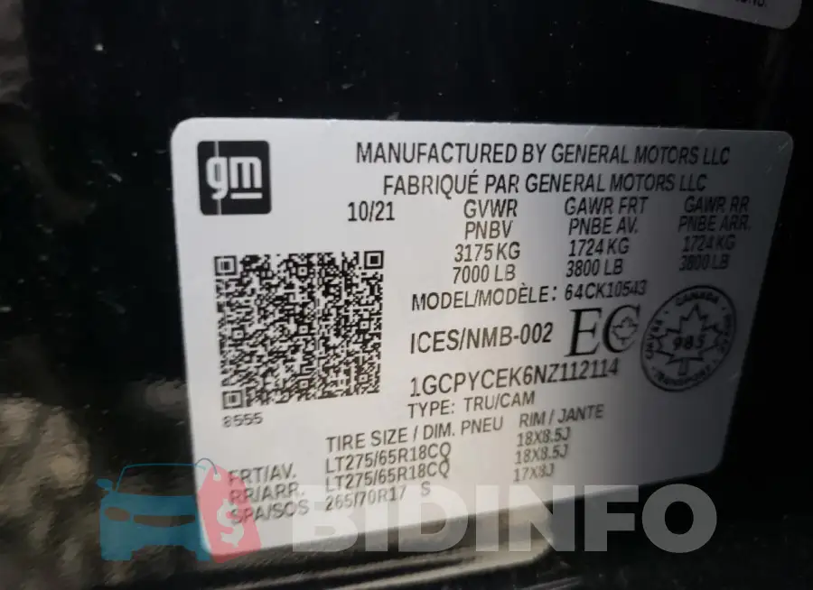 1GCPYCEK6NZ112114 Photo# 12