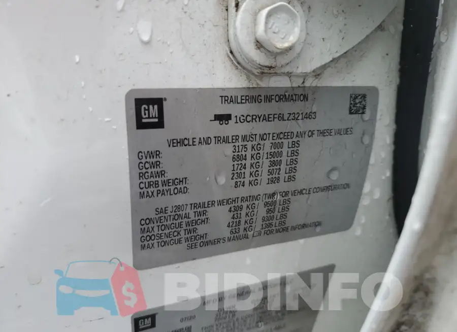 1GCRYAEF6LZ321463 Photo# 12